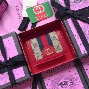 GUCCI OPHIDIA GG SUPREME WALLET<br>구찌 오피디아 GG 슈프림 반지갑<br><i>11×8.5x3cm</i>