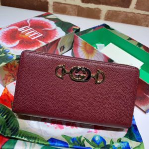 GUCCI ZUMI GRAINY LEATHER ZIP AROUND WALLET<br>구찌 주미 레더 집 어라운드 지갑<br><i>19x10cm</i>