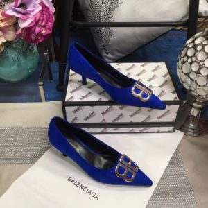 BALENCIAGA VELVET MID HEEL<br>발렌시아가 벨벳 BB 미드힐<br><i>35-39 SIZE 굽높이 4cm</i>