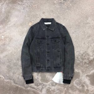 OFF-WHITE Black denim jacket 오프화이트 블랙 데님 자켓