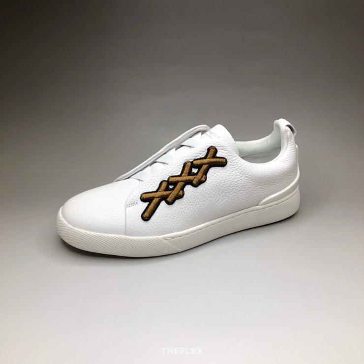 Ermenegildo Zegna white stitch slip on sneaker 에르메네질도 제냐 스티치 슬립온 스니커즈