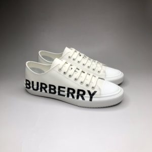 BURBERRY LOGO PRINT GABARDINE SNEAKERS 버버리 로고 프린트 개버딘 스니커즈