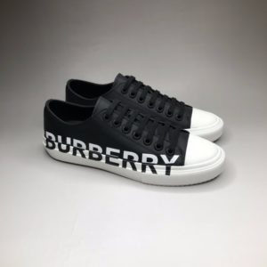 BURBERRY LOGO PRINT GABARDINE SNEAKERS 버버리 로고 프린트 개버딘 스니커즈