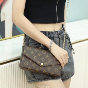 [LOUIS VUITTON] 루이비통 포쉐트 펠리시 모노그램 체인 월렛 숄더백 Monogram Canvas Felicie Chain Wallet M61276