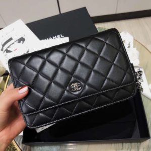 [CHANEL] 클래식 월렛 온 체인백 WOC 크로스백 블랙 Chanel Classic Wallet on Chain metal black AP0250