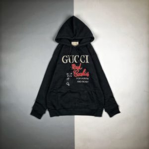 [GUCCI] 구찌 20FW 고양이 로고 레터 자수 긴 소매 후디