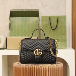 [GUCCI] 구찌 GG 마몬트 마틀라세 탑 핸들 백 498110