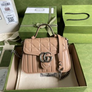 [GUCCI] 구찌 GG 마몬트 다이애그널 미니 탑 핸들 백 583571