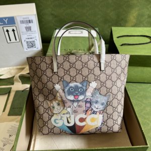 [GUCCI] 구찌 칠드런 GG수프림 캔버스 토트백 410812