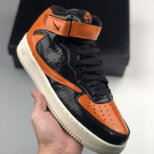 [NIKE] 나이키 에어포스 1 Travis Scott x Air Force 1 Mid ’07 Black/Orange-White 804609-188