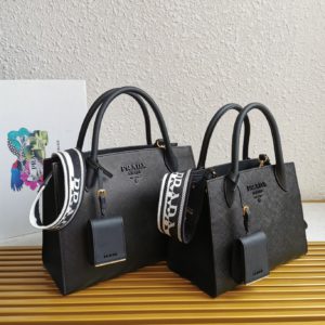 [PRADA] 프라다 사피아노 모노크롬 스몰/미디움 토트백 1BA155/1BA156