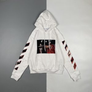 OFF WHITE C/O VIRGIL 21FW Religious Skull Print Hooded Sweatshirt