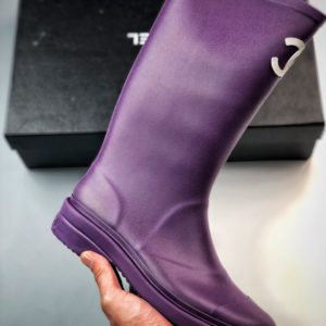 Chanel Rubber Wellies Rain Boots 하이 튜브 레인 부츠