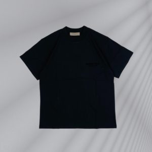 Fear Of God-Essentials 22ss 블랙 레터 플로킹 프린트 반소매