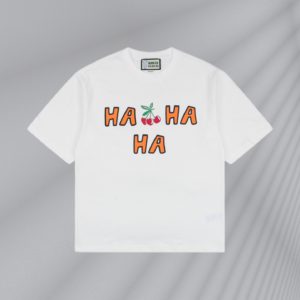 Gucci x HA HA HA 23ss 체리 프린트 반팔 260g