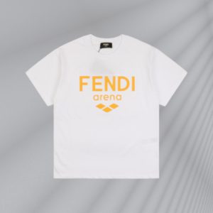 Fendi 23ss FD 옐로우 레터 폼 프린팅 반팔 230g