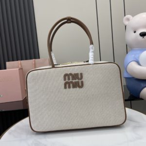 MIUMIU 미우미우 캔버스 탑 핸들 백 5BB163