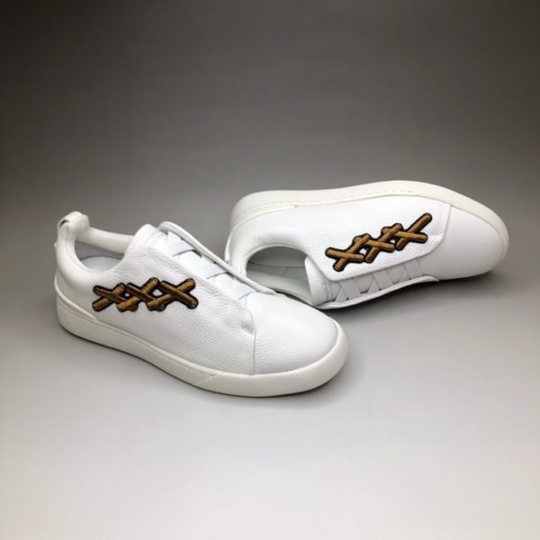 Ermenegildo Zegna white stitch slip on sneaker 에르메네질도 제냐 스티치 슬립온 스니커즈