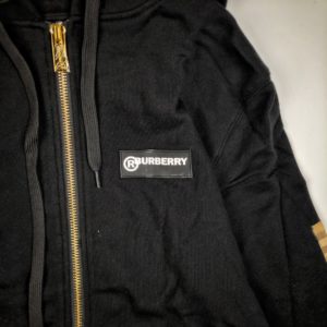 [BURBERRY] 버버리 20FW 라미네이트 로고 사이드 체크 후드 집업 재킷