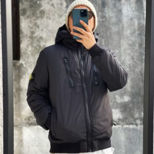 [STONE ISLAND] 스톤아일랜드 암 로고 포켓 지퍼 Primaloft 면 재킷