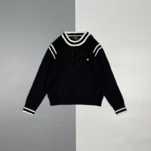 [CHANEL] 샤넬 21Fw 퀼팅 니들 라운드 넥 스웨터