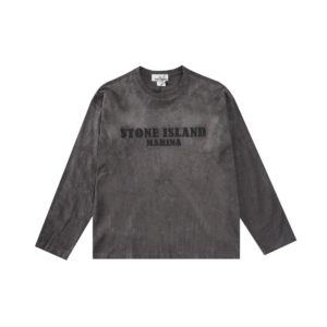 [STONE ISLAND] 스톤아일랜드 스웨이드 긴팔 티셔츠