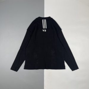 [Y-3] Yoji Yamamoto 22Fw 스몰 스탠다드 리버스 와플 라운드 넥 스웨터