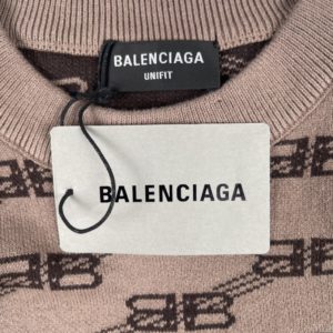 Balenciaga 22Fw 능직 더블 B 자카드 라운드 넥 스웨터
