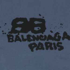 Balenciaga 23ss graffiti double B 프린트 반팔 티셔츠 330g