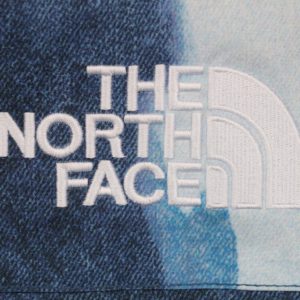 Supreme x The North Face 22Fw 블루 워터 워싱 데님 프린트 소프트 쉘 재킷