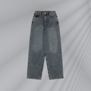 Margiela 22Fw Pocket White Line Logo Washed Distressed Wide-leg Jeans