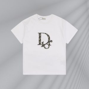 Dior 23ss 올드 플라워 레터 아플리케 자수 반팔 티셔츠