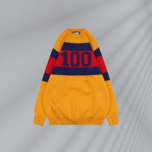 Gucci 구찌 23Fw 100주년 기념 자카드 레터 크루 넥 스웨터
