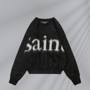 Saint Michael 23Fw 자카드 레터 크루 넥 스웨터